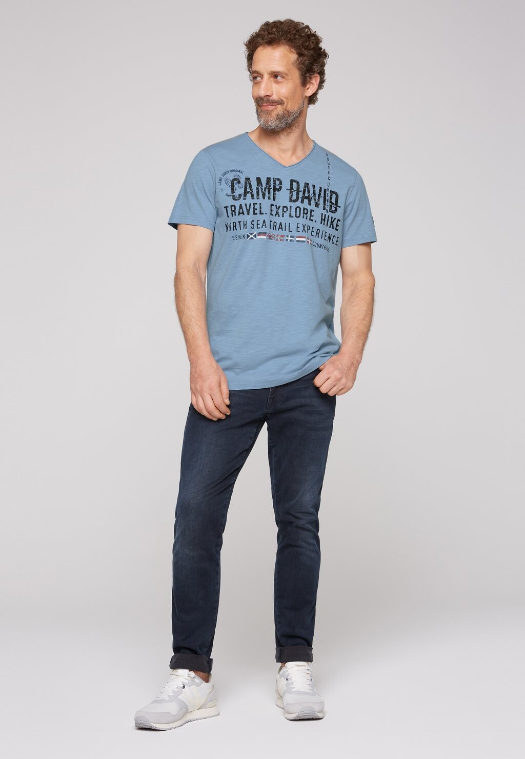

Футболка с принтом MIT USED PRINTS Camp David, цвет new blue