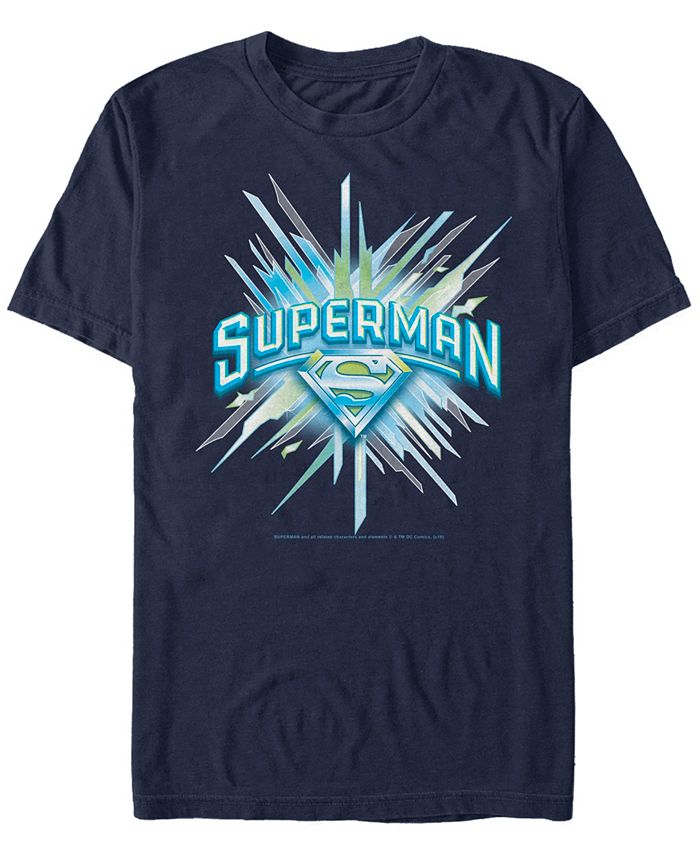 Мужская футболка с короткими рукавами и логотипом DC Superman Chrystal Fifth Sun, синий мужская футболка для бега по пересеченной местности с логотипом и короткими рукавами fifth sun синий