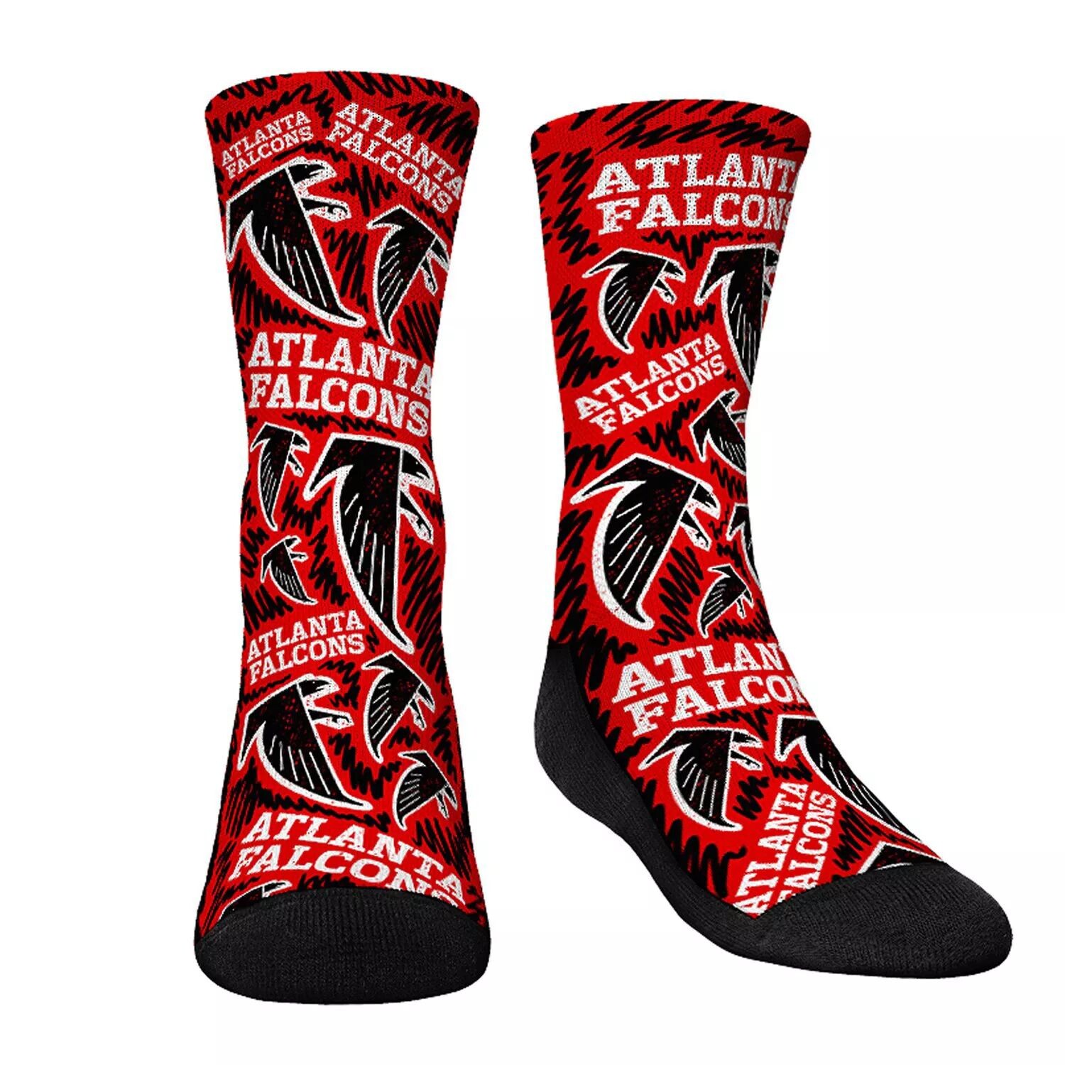 

Молодежные носки Rock Em Носки Atlanta Falcons Throwback Logo Sketch Crew Socks Unbranded