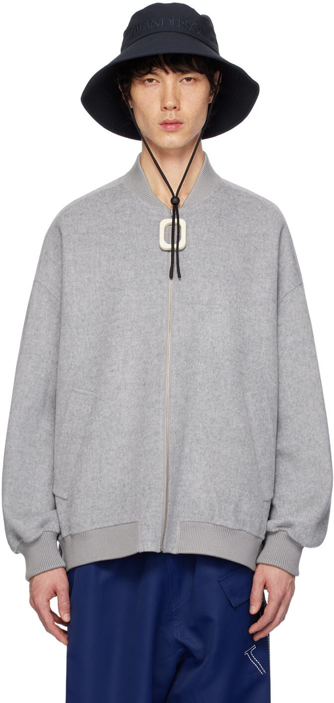 

Серый объемный бомбер Jw Anderson, цвет Grey melange