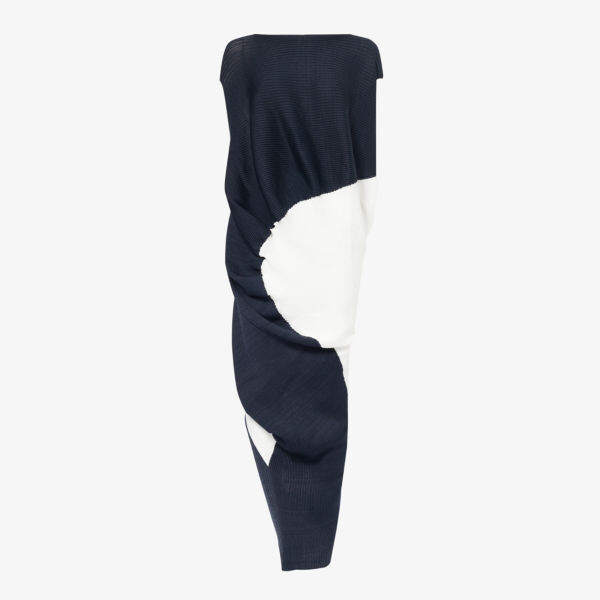 

Трикотажное платье миди aerate с контрастными вставками Issey Miyake, белый