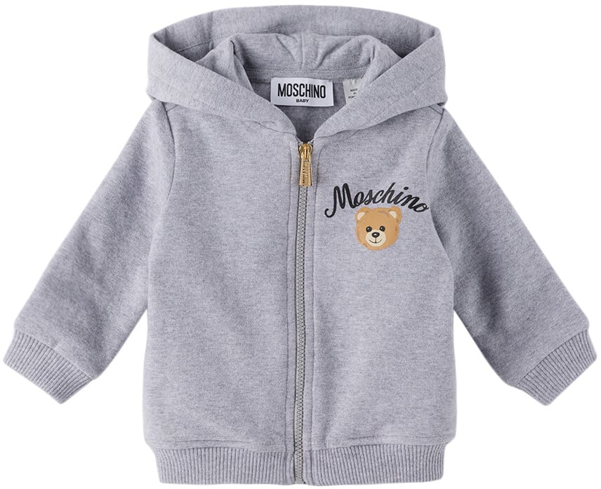 

Толстовка с принтом Teddy Bear Baby Grey Серая Moschino