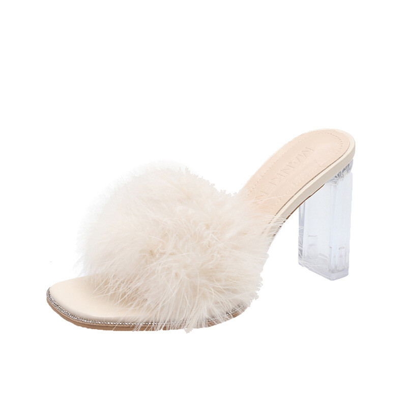 

Шлепанцы женские Kesiyuan, цвет Off-white (9CM)