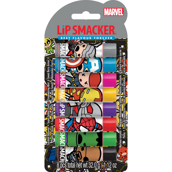 цена Бальзам для губ Party Pack Marvel Bálsamos Labiales Lip Smacker, Set 7 productos