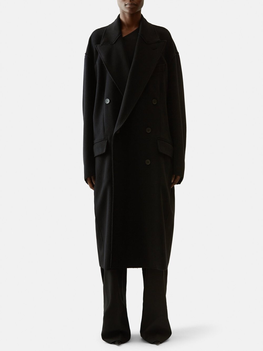 

Двубортное кашемировое пальто. Balenciaga, черный