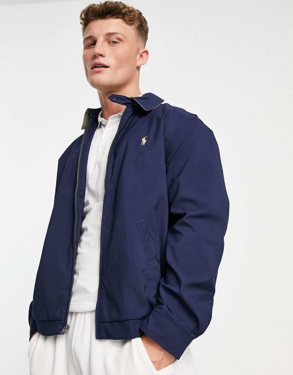 

Темно-синяя куртка Харрингтон Polo Ralph Lauren, Синий