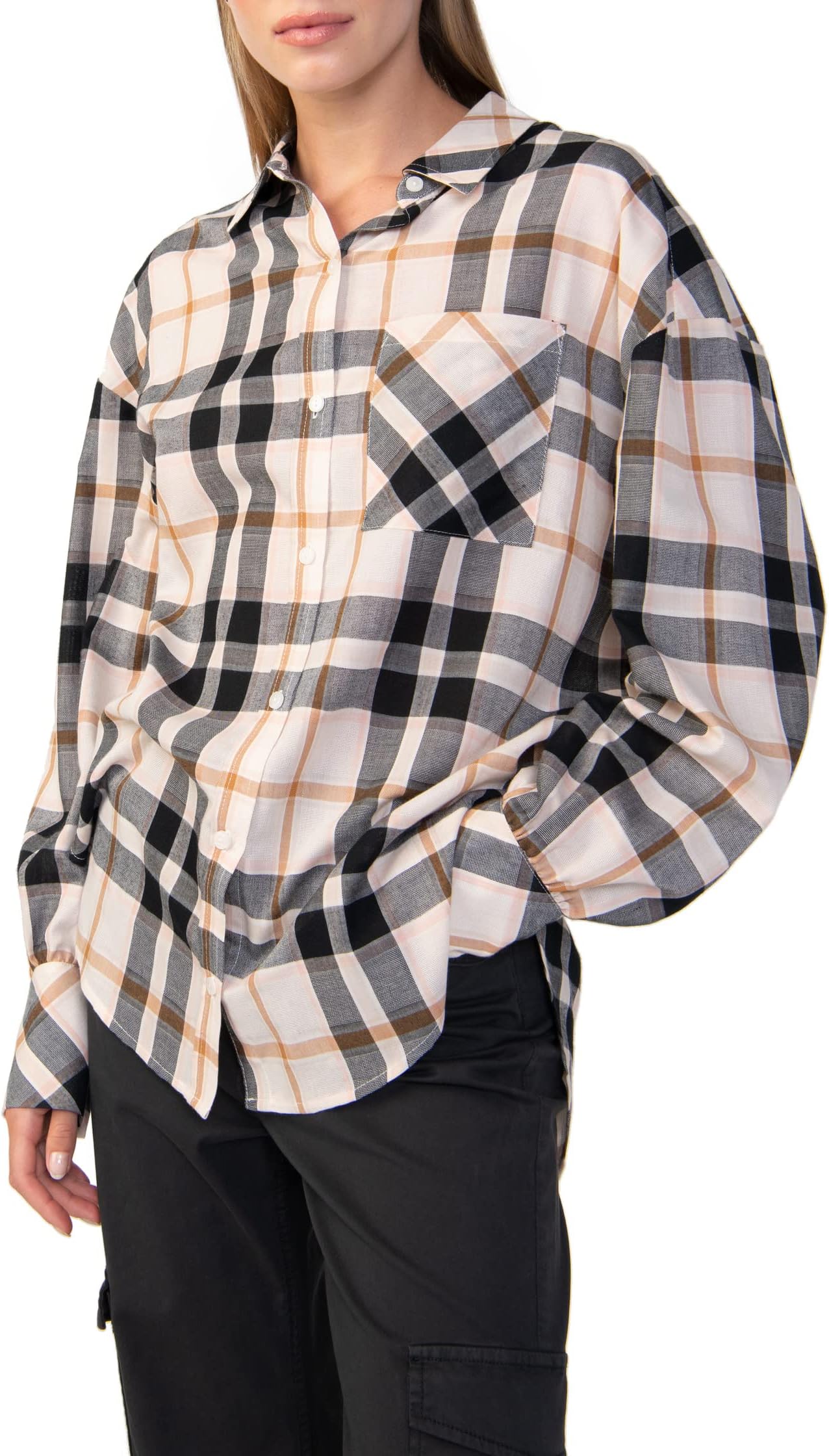 

Рубашка Dropped Shoulder Tunic Sanctuary, цвет Natural Craft Plaid