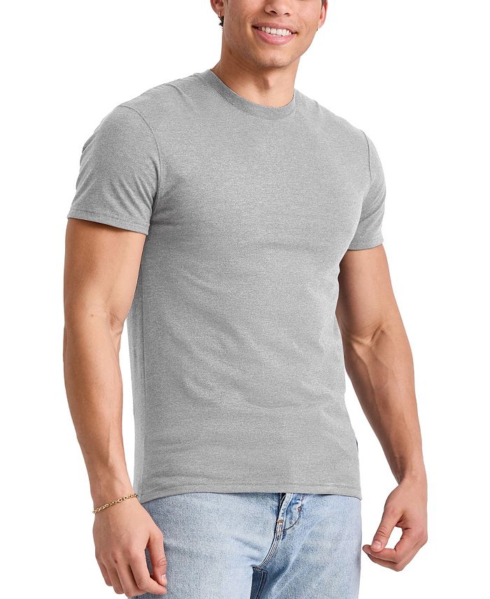 Мужская хлопковая футболка Originals с коротким рукавом Hanes, цвет Light Steel мужская хлопковая футболка originals с коротким рукавом hanes цвет deep forte blue