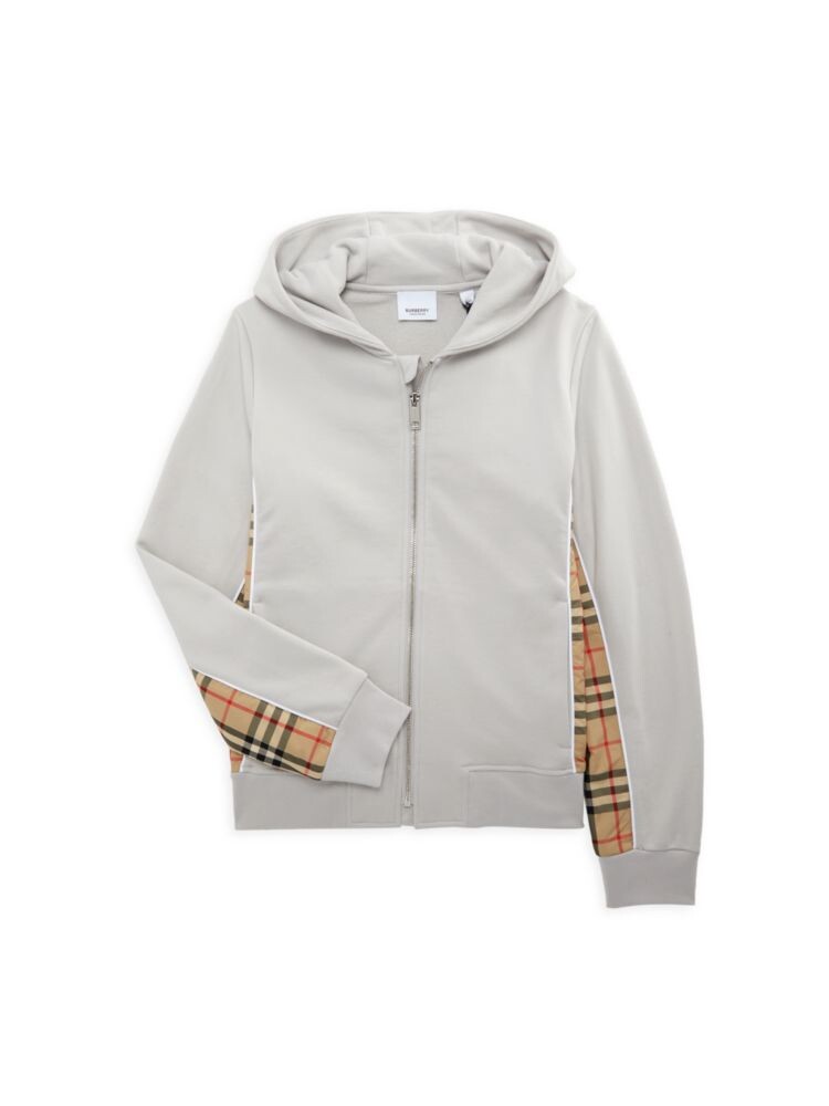 

Толстовка на молнии в клетку Little Boy's & Boy's Burberry, серебро