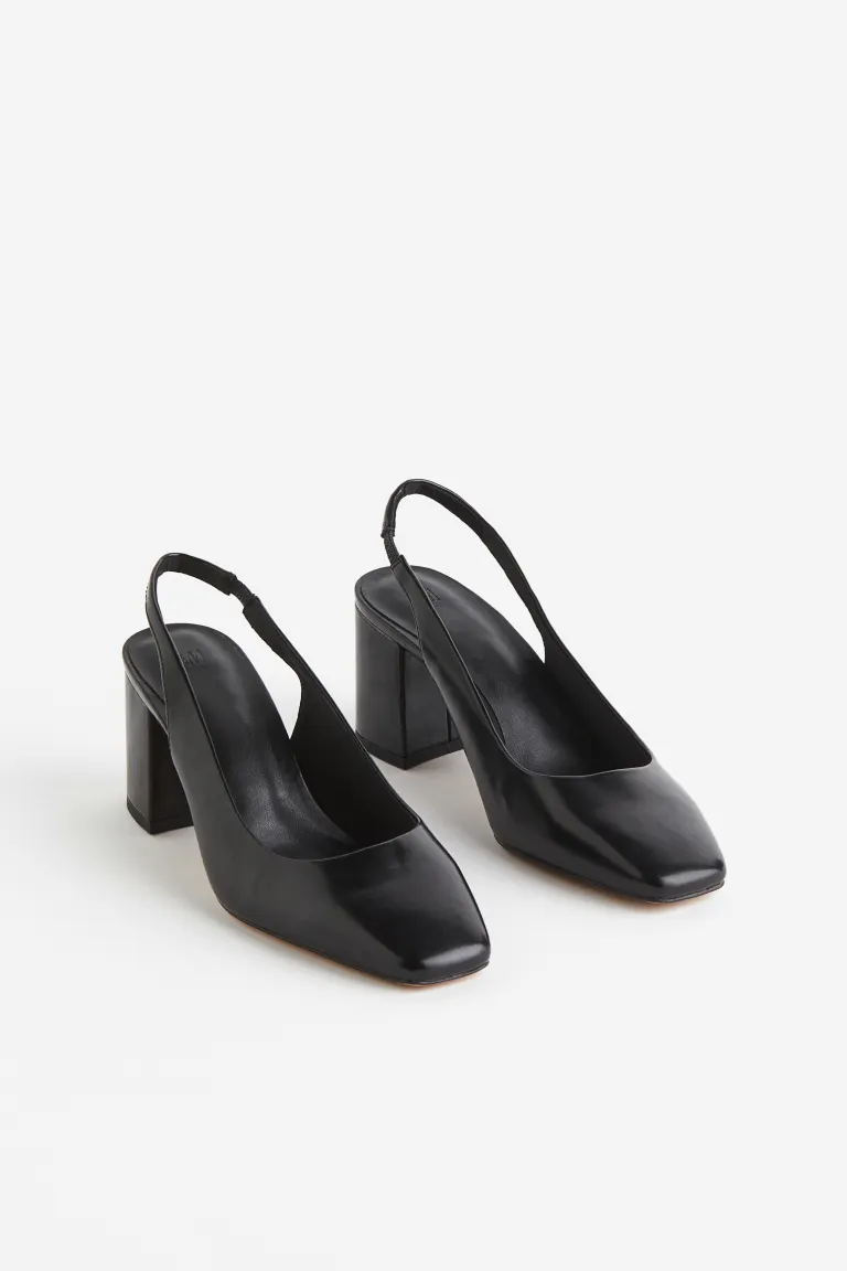 Туфли с открытой пяткой и каблуком H&M, черный