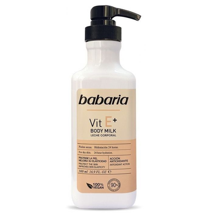 Набор косметики Vit E + Leche Corporal Babaria, 500 ml увлаюняющее молочко для тела babaria olive oil 400 мл