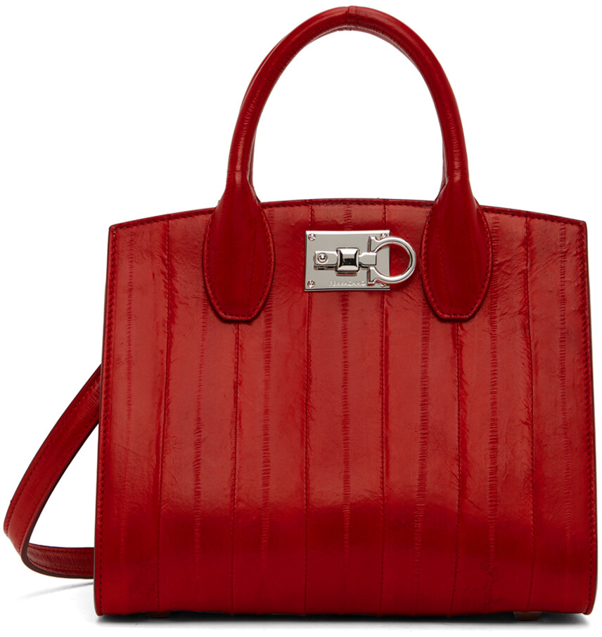 

Красная маленькая сумка-коробка Studio Box Flame Ferragamo