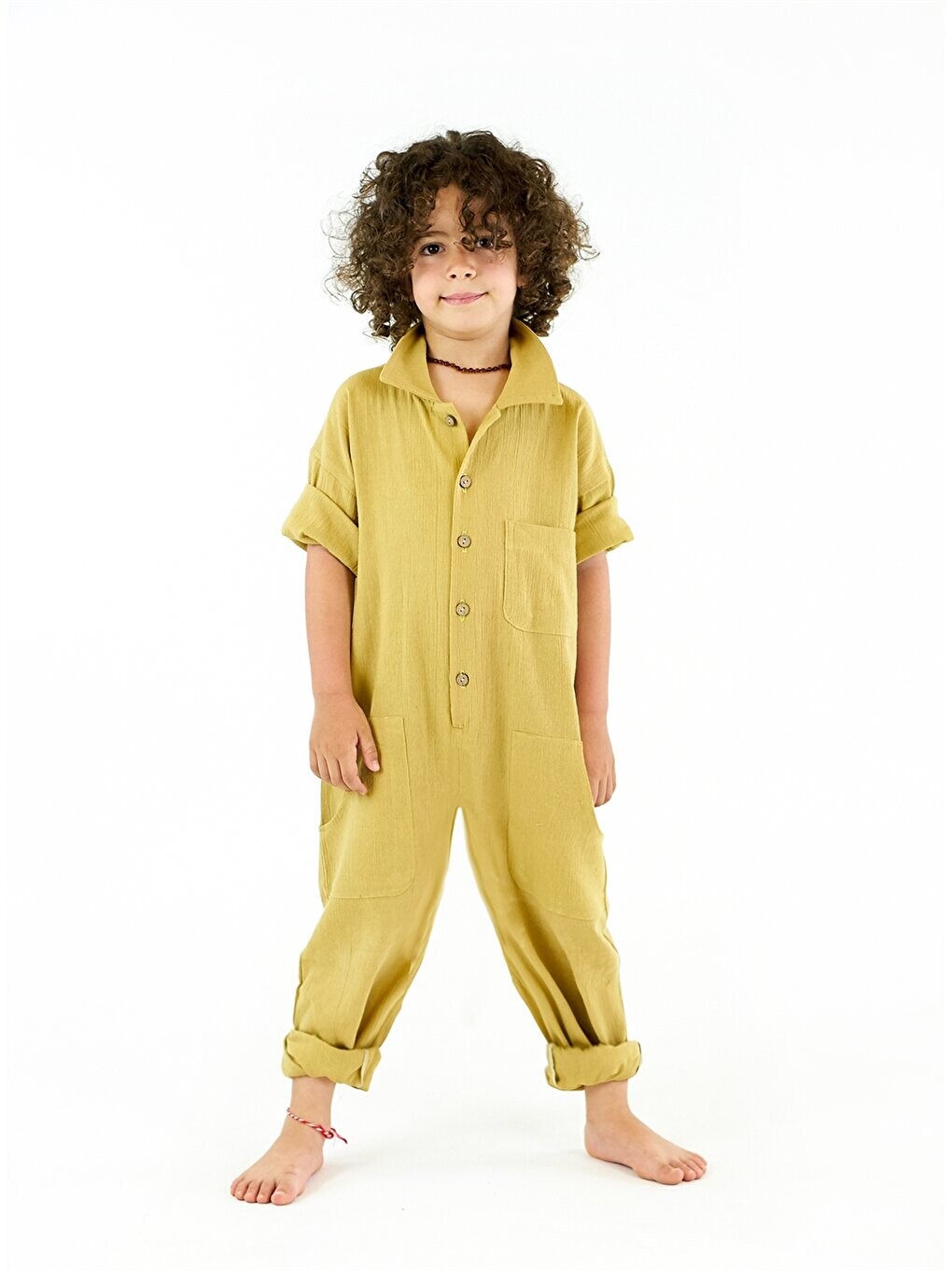 

Детские комбинезоны унисекс с короткими рукавами Catz Kids, оливковое