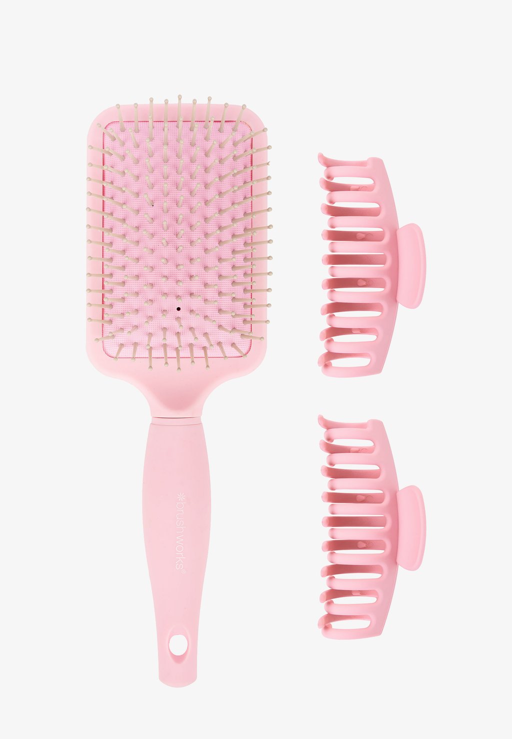 Набор для волос Brushworks Paddle Brush And Claw Clips Brushworks, розовый