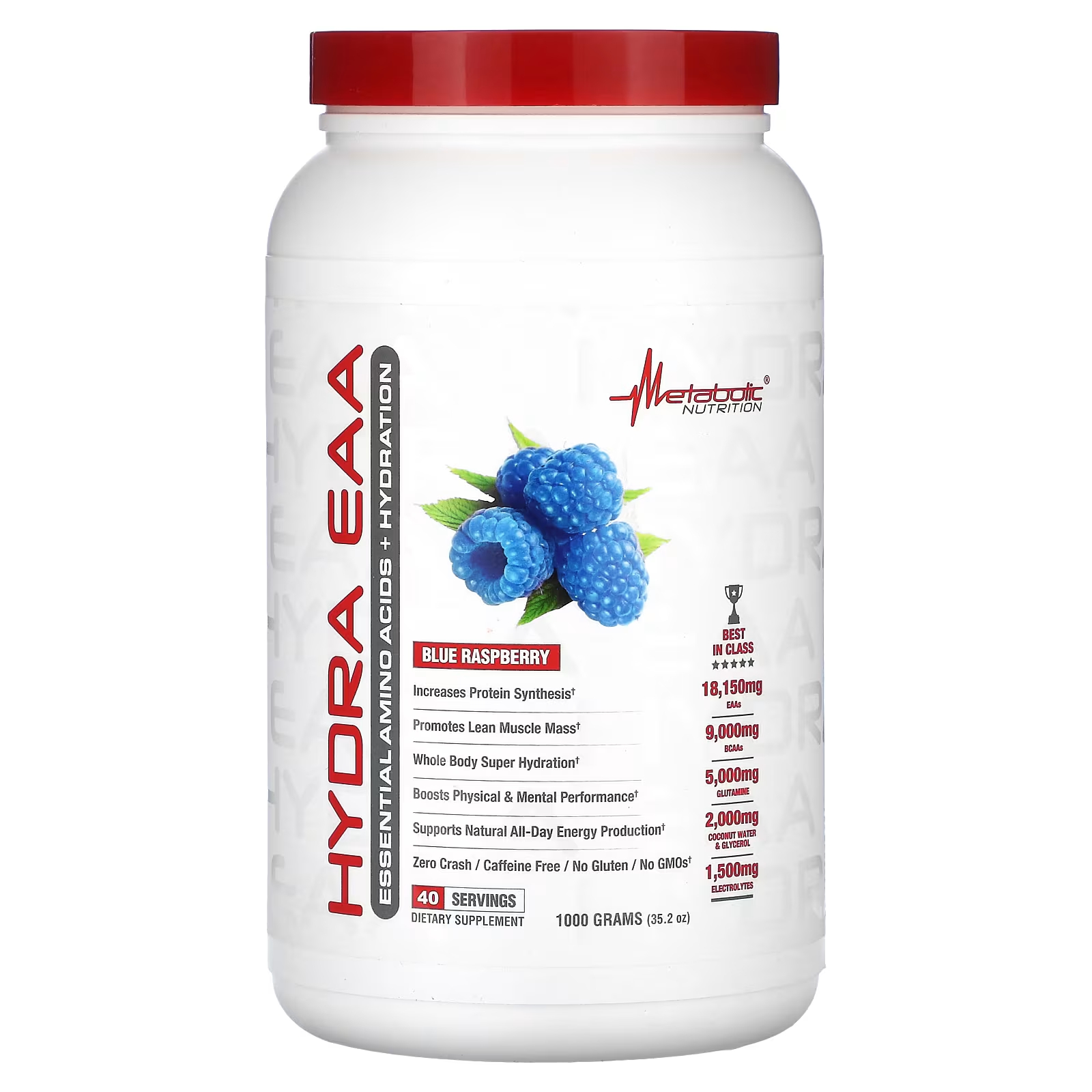 Metabolic Nutrition Hydra EAA голубая малина 1000 г (35,2 унции) mhp eaa strong голубая малина 308 1 г 10 87 унции