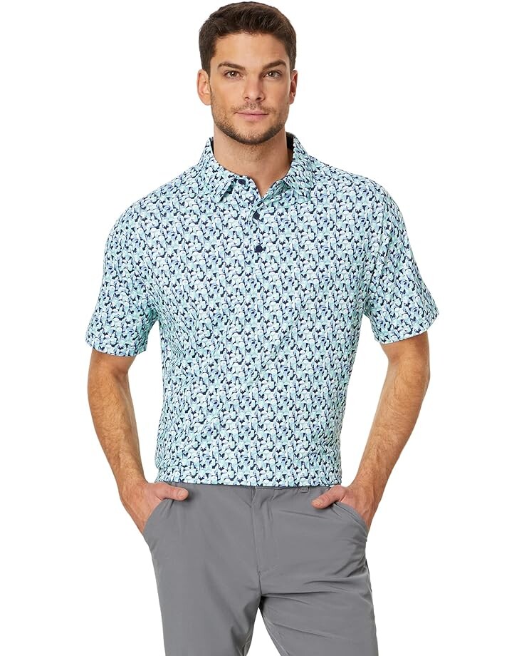 

Поло Callaway Trademark Abstract Golf Ball Print, цвет Peacoat