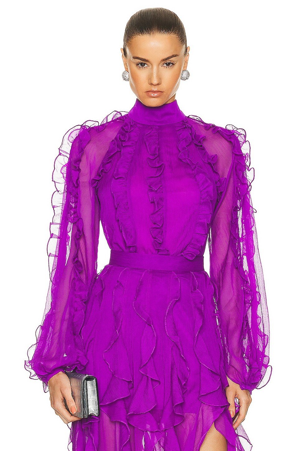 

Блузка Patbo Ruffle High Neck, фиолетовый