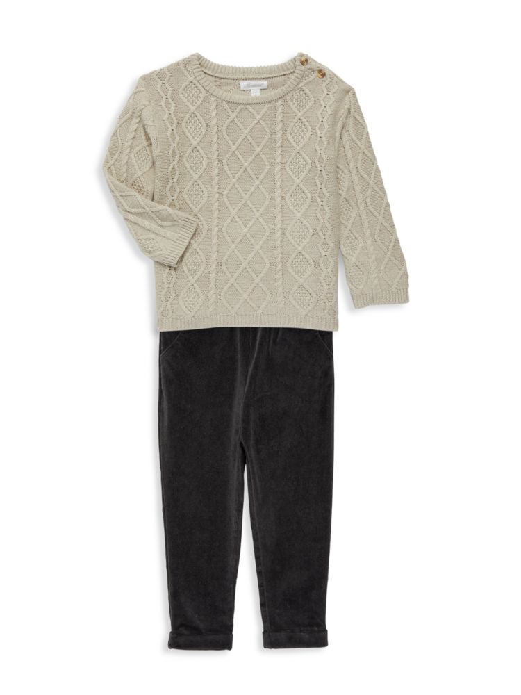 Комплект из 2-х предметов вязаного свитера и штанов для маленького мальчика Miniclasix, цвет Oatmeal