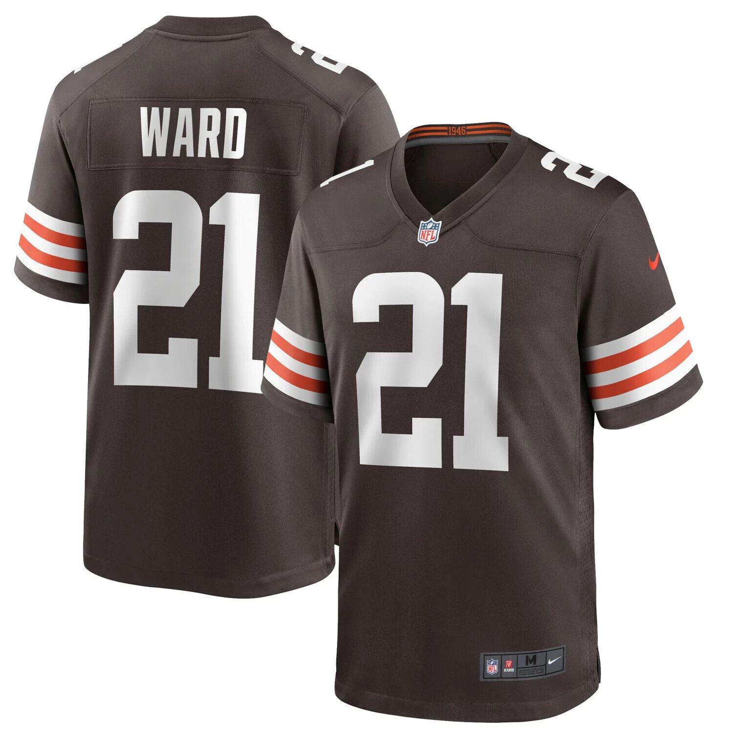

Мужская футболка Denzel Ward Brown Cleveland Browns Game Player Nike