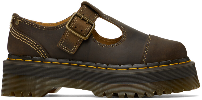 

Коричневые кожаные оксфорды на платформе Bethan Arc на платформе Mary Jane Dr. Martens