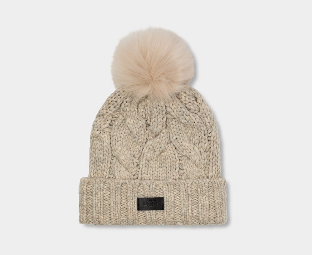 

Шапка Cable Beanie W Pom UGG, серый