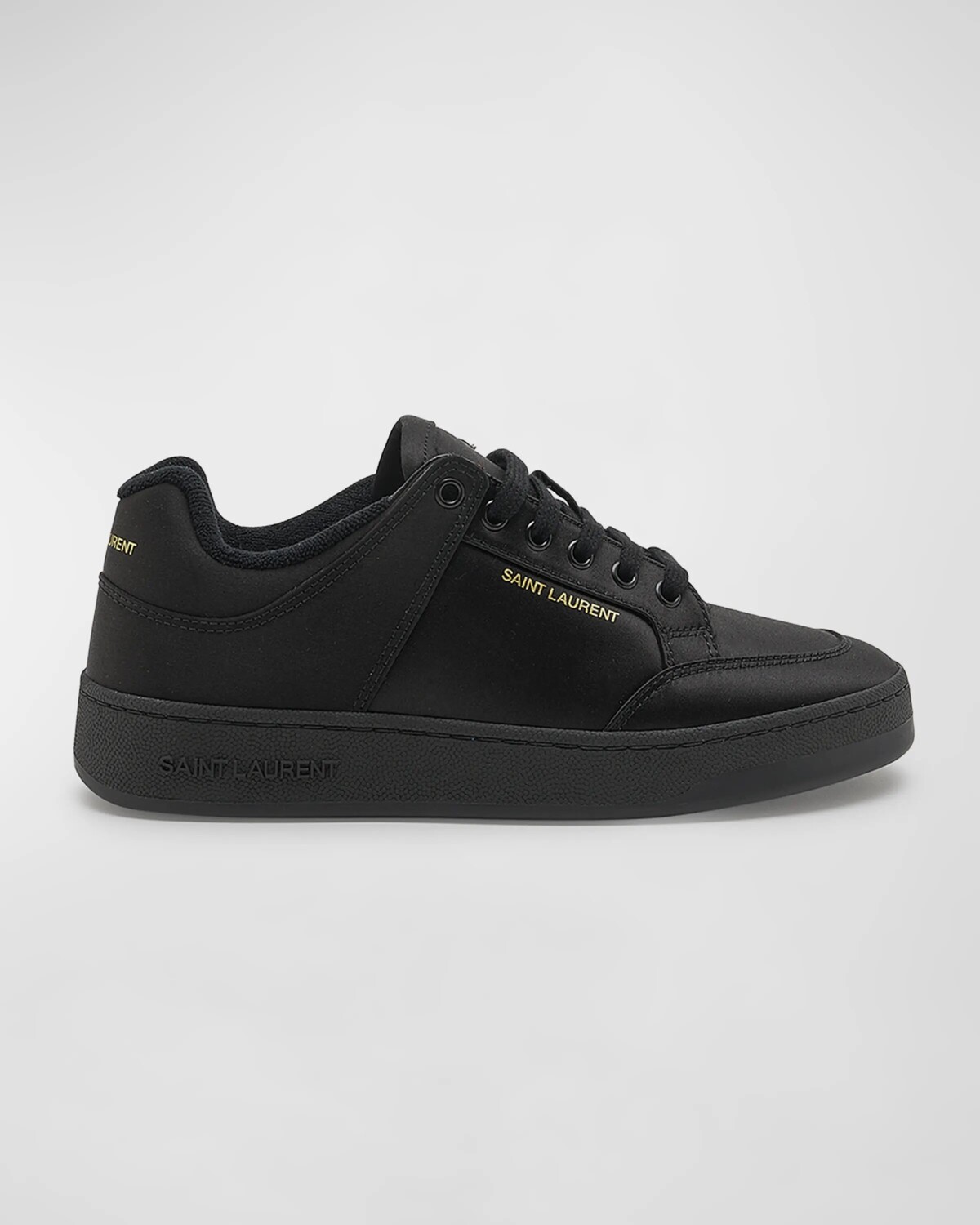 

Шелковые низкие кроссовки-лодочки Saint Laurent, цвет Noir