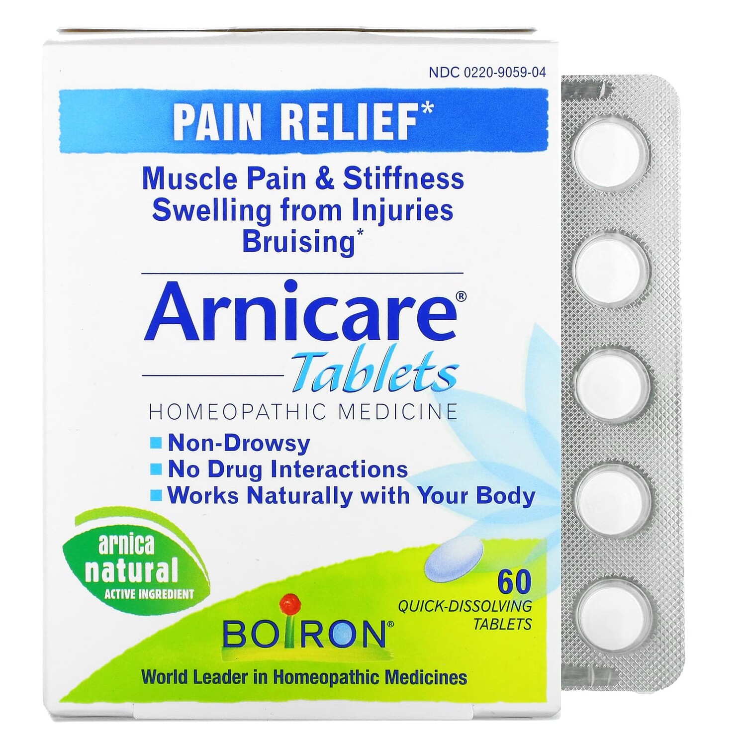 

Arnicare, обезболивание, 60 быстрорастворимых таблеток, Boiron