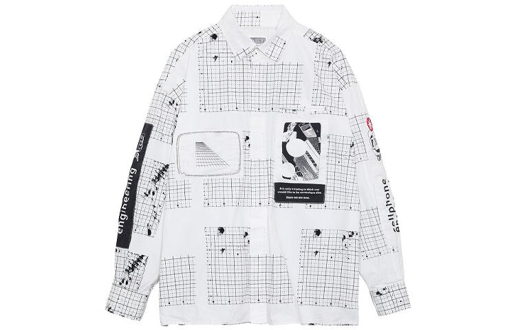 

Рубашка мужская Cav Empt Cellphone Engineering с принтом, белый