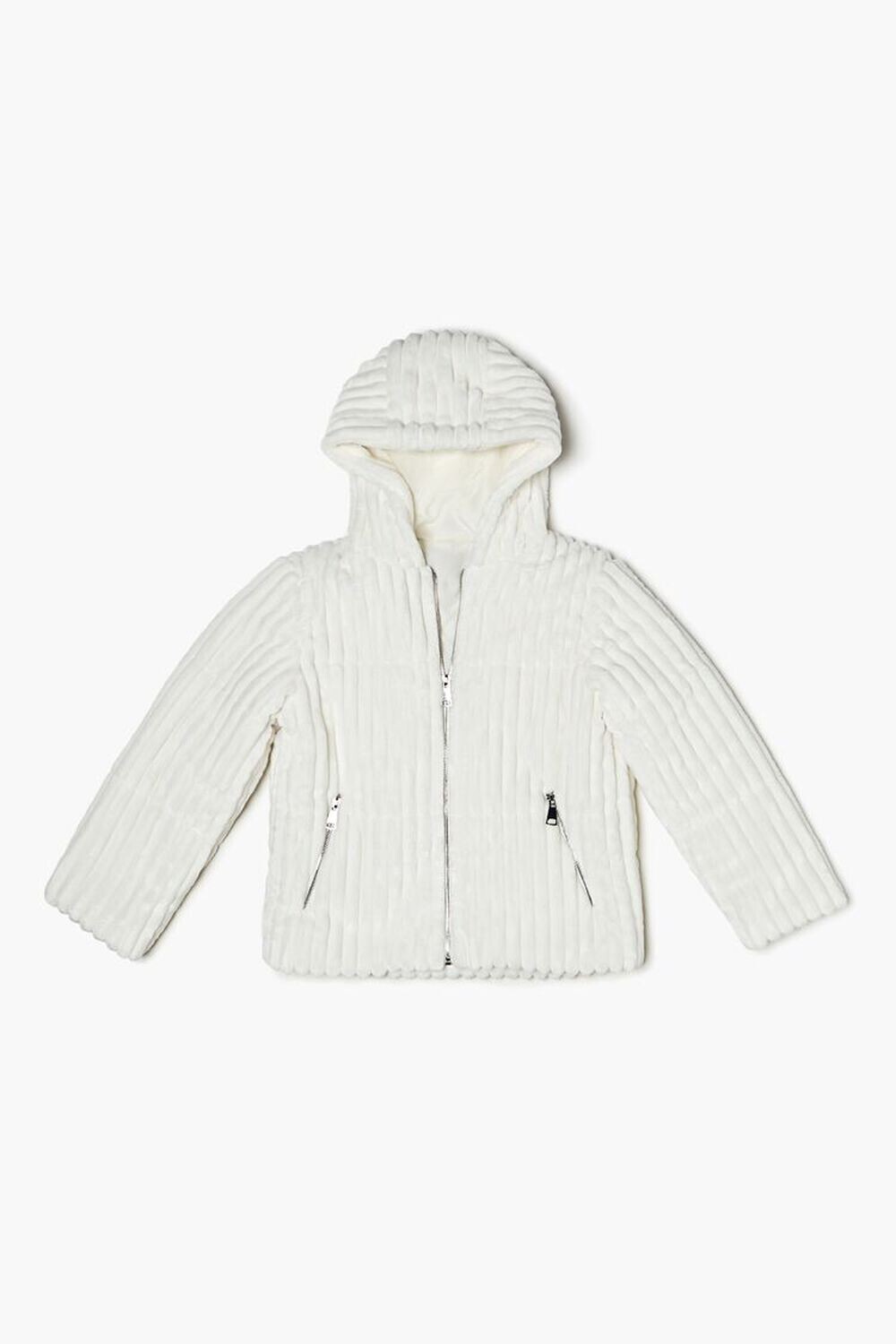 

Пальто на молнии из искусственного меха для девочек Forever 21, кремовый