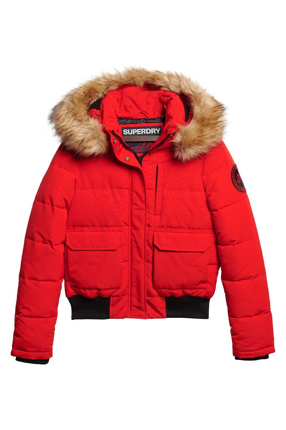 

Пуховик Everest с капюшоном Superdry, красный