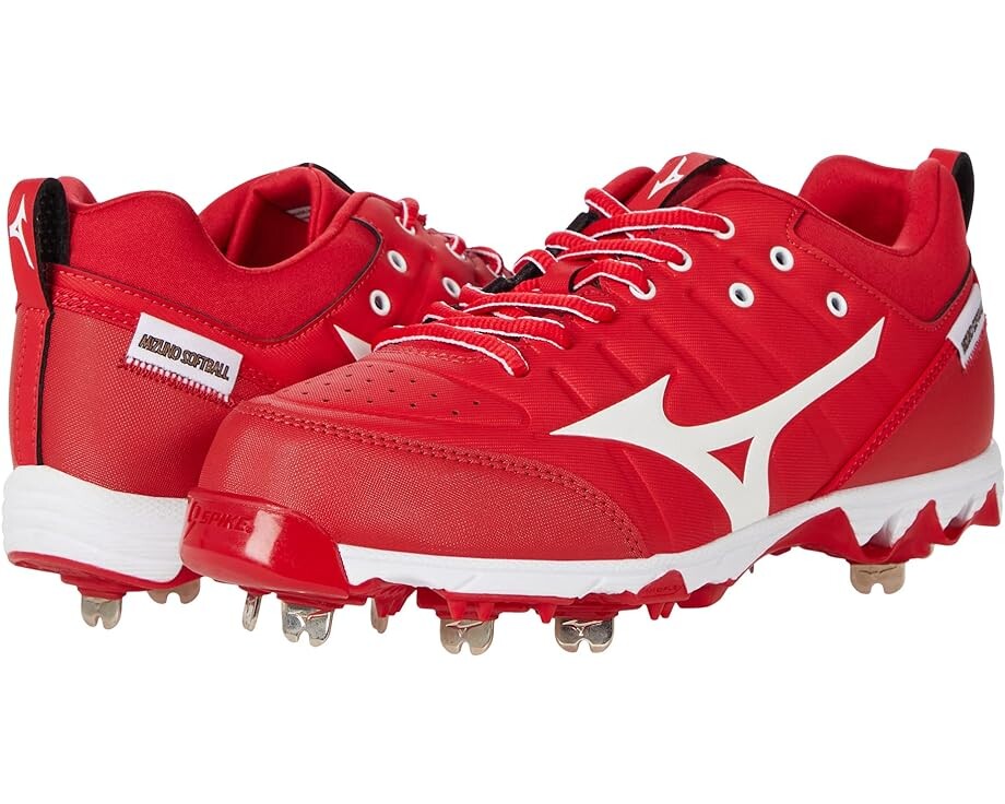 

Кроссовки Mizuno 9 Spike Swift 7 Low Metal Softball Cleat, цвет Red/White