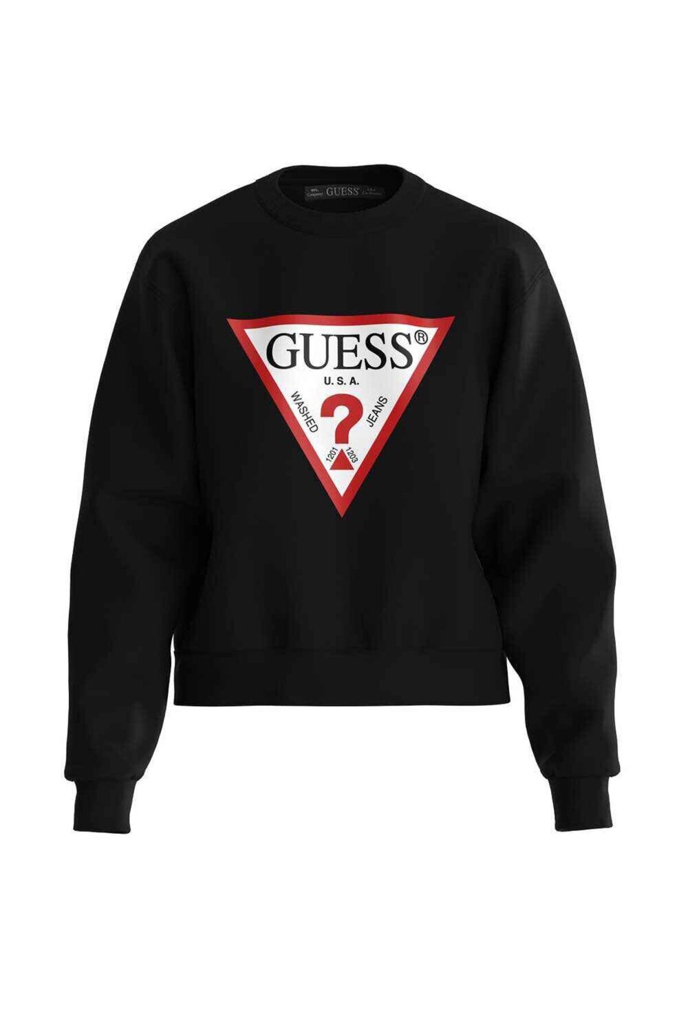 

Оригинальный флисовый женский свитшот Guess, черный