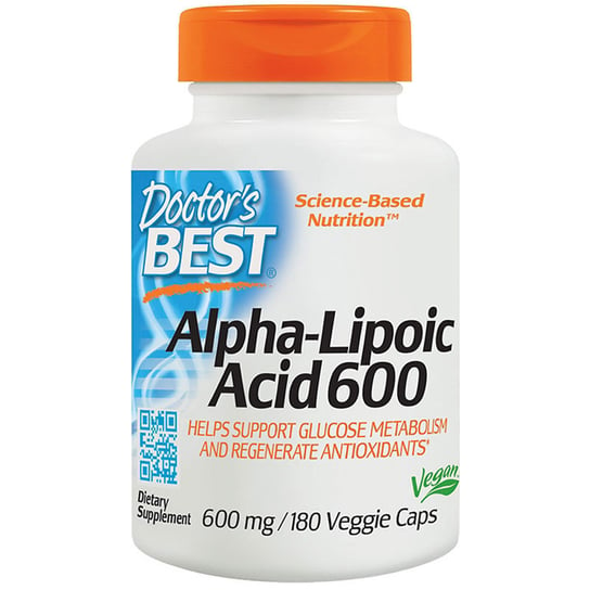 Doctor's Best, Альфа-липоевая кислота 600 180 растительных капсул