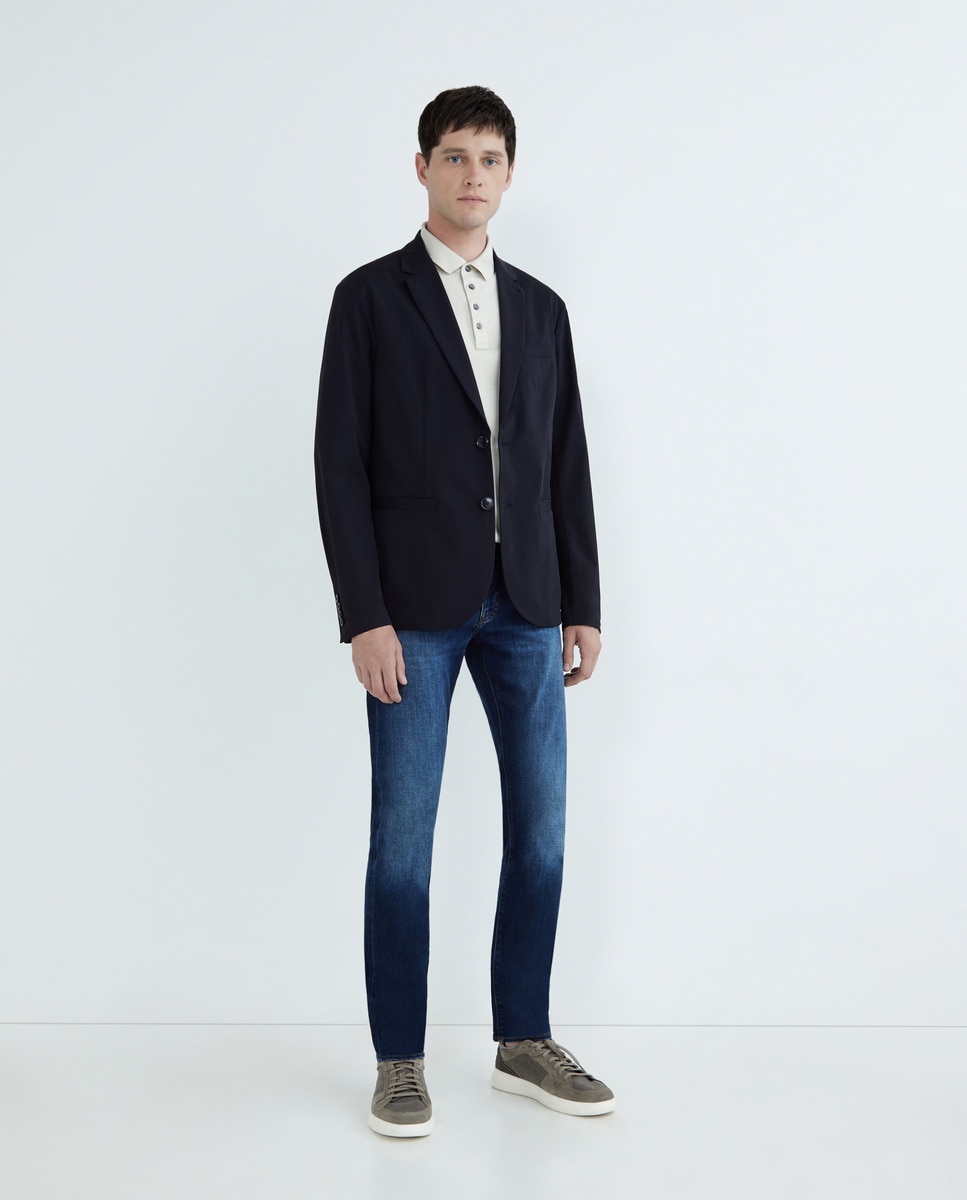 Регулярная подсадка мужского пиджака в ткани BISTRETCH Armani Exchange, темно-синий la rêveuse пиджак