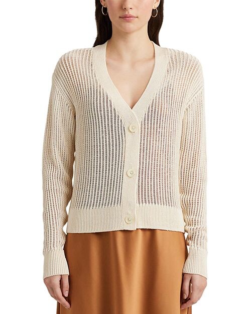 

Свитер-кардиган открытого плетения Ralph Lauren, цвет Ivory/Cream