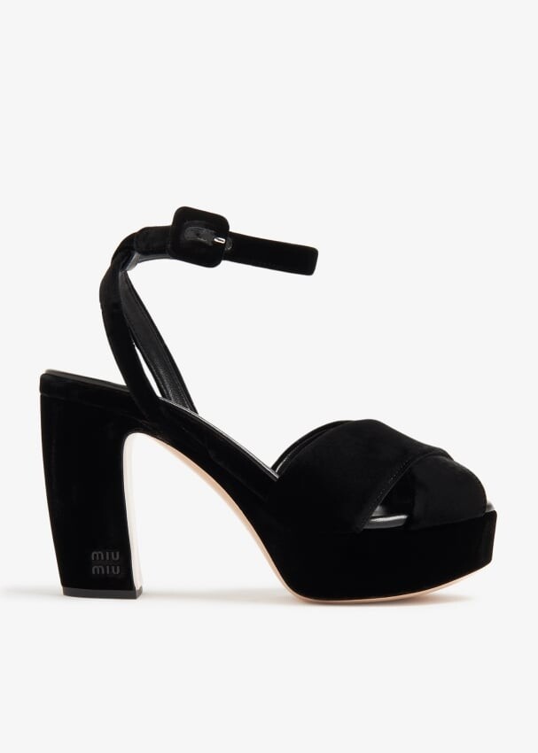 

Сандалии Miu Miu Velvet, черный