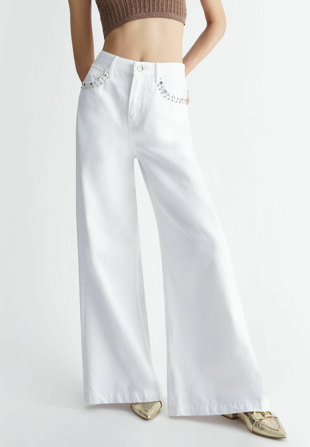 Расклешенные джинсы Liu Jo Jeans, белый футболка liu jo размер l белый