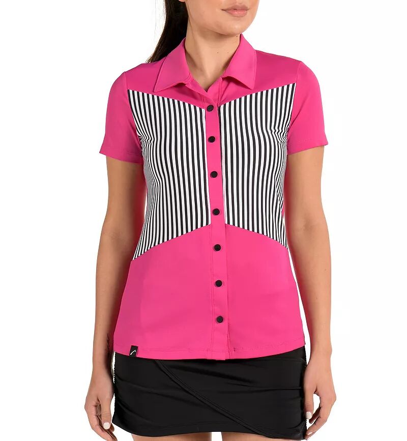 Женская летняя рубашка-поло для гольфа в розовую полоску SwingDish, розовый
