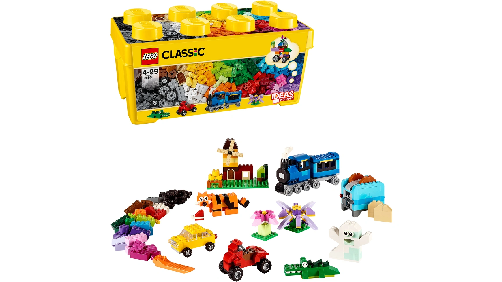 цена Lego Classic Набор средних строительных блоков с коробкой для хранения