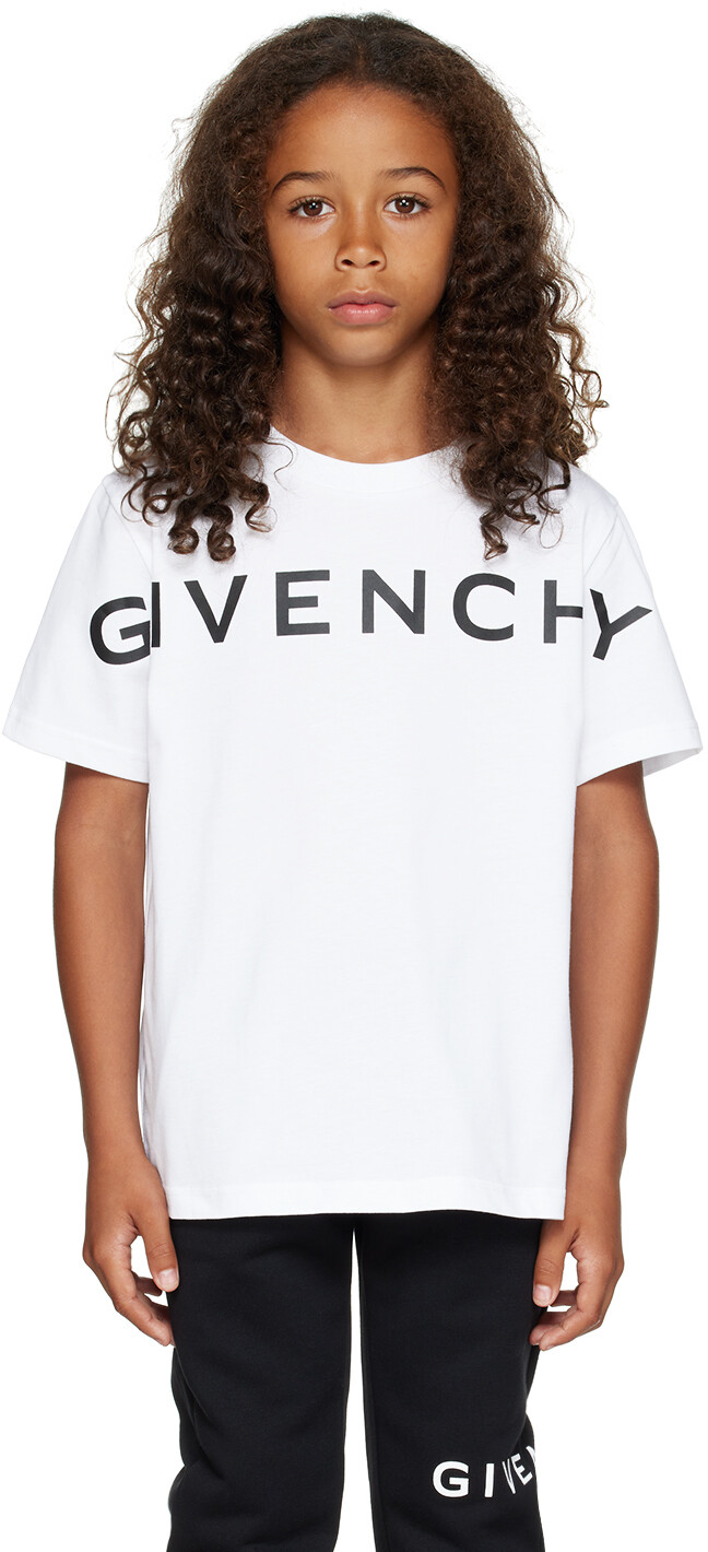 

Детская белая футболка с принтом Givenchy