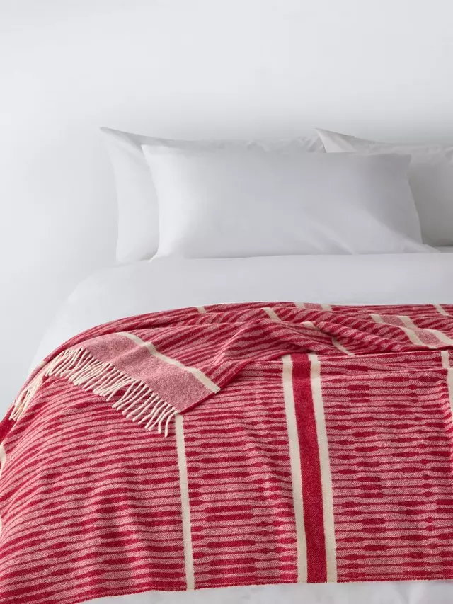 

Плед John Lewis X Collagerie Ikat Stripe Merino Wool, цвет bright/red