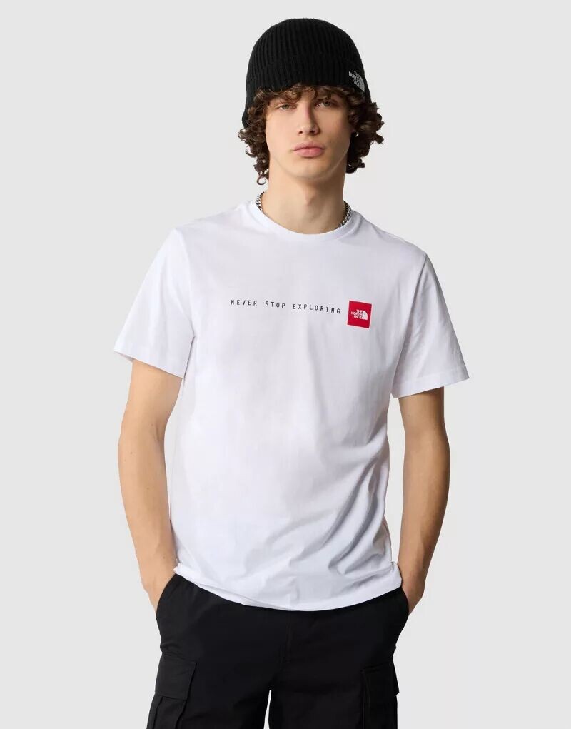

Белая футболка с принтом The North Face 'Never Stop Exploring'