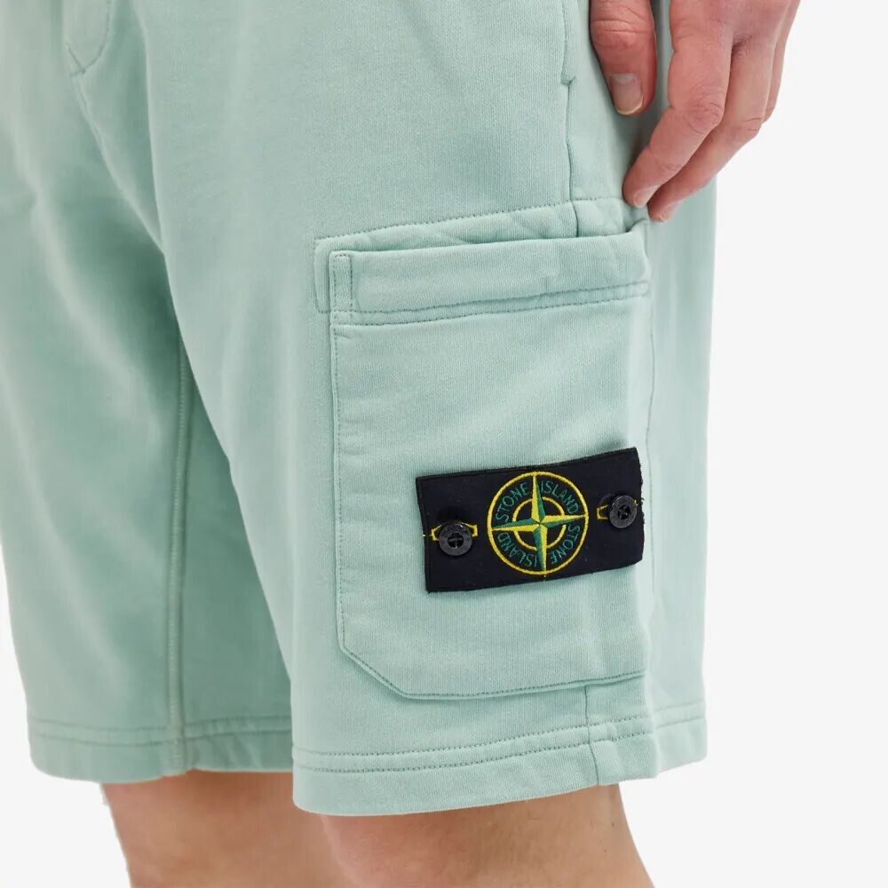 Stone Island Спортивные шорты, окрашенные в готовом виде, зеленый