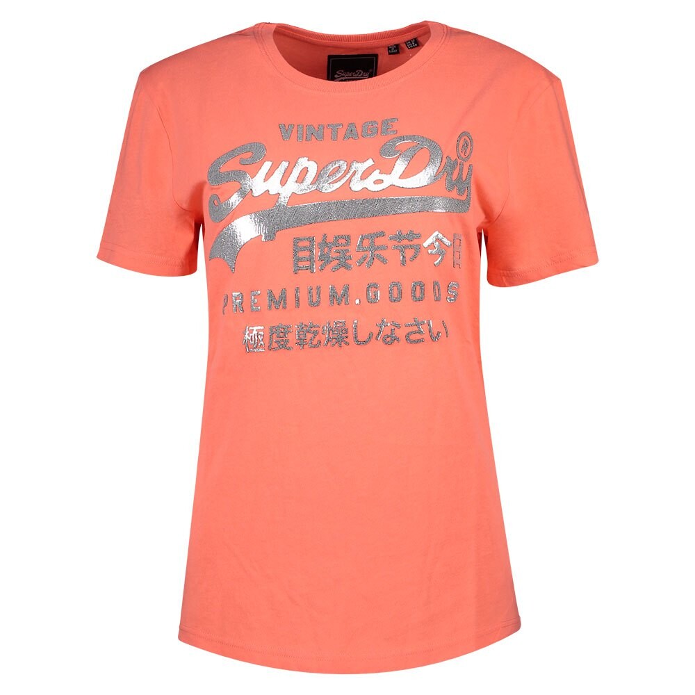 

Футболка Superdry Premium Goods Metallic, розовый