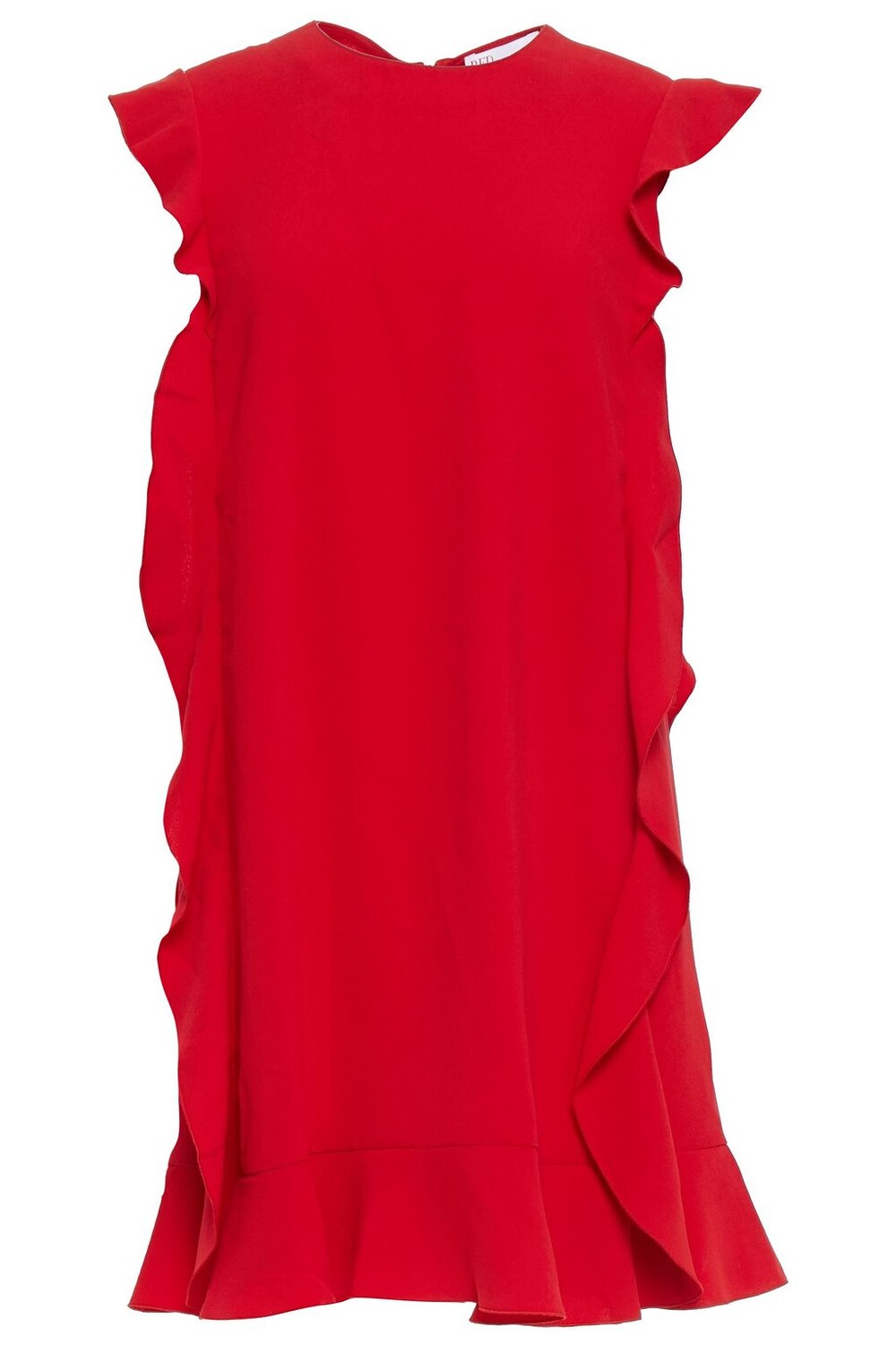 

Платье мини из крепа с оборками REDVALENTINO, красный