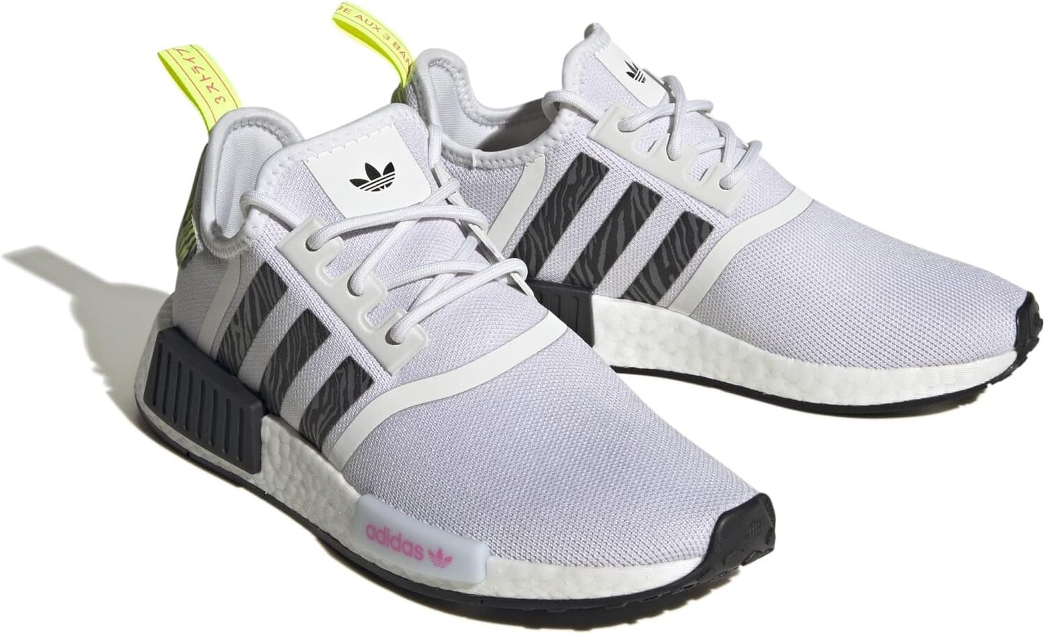

Кроссовки NMD_R1 adidas, цвет White/Core Black/Solar Yellow, Белый