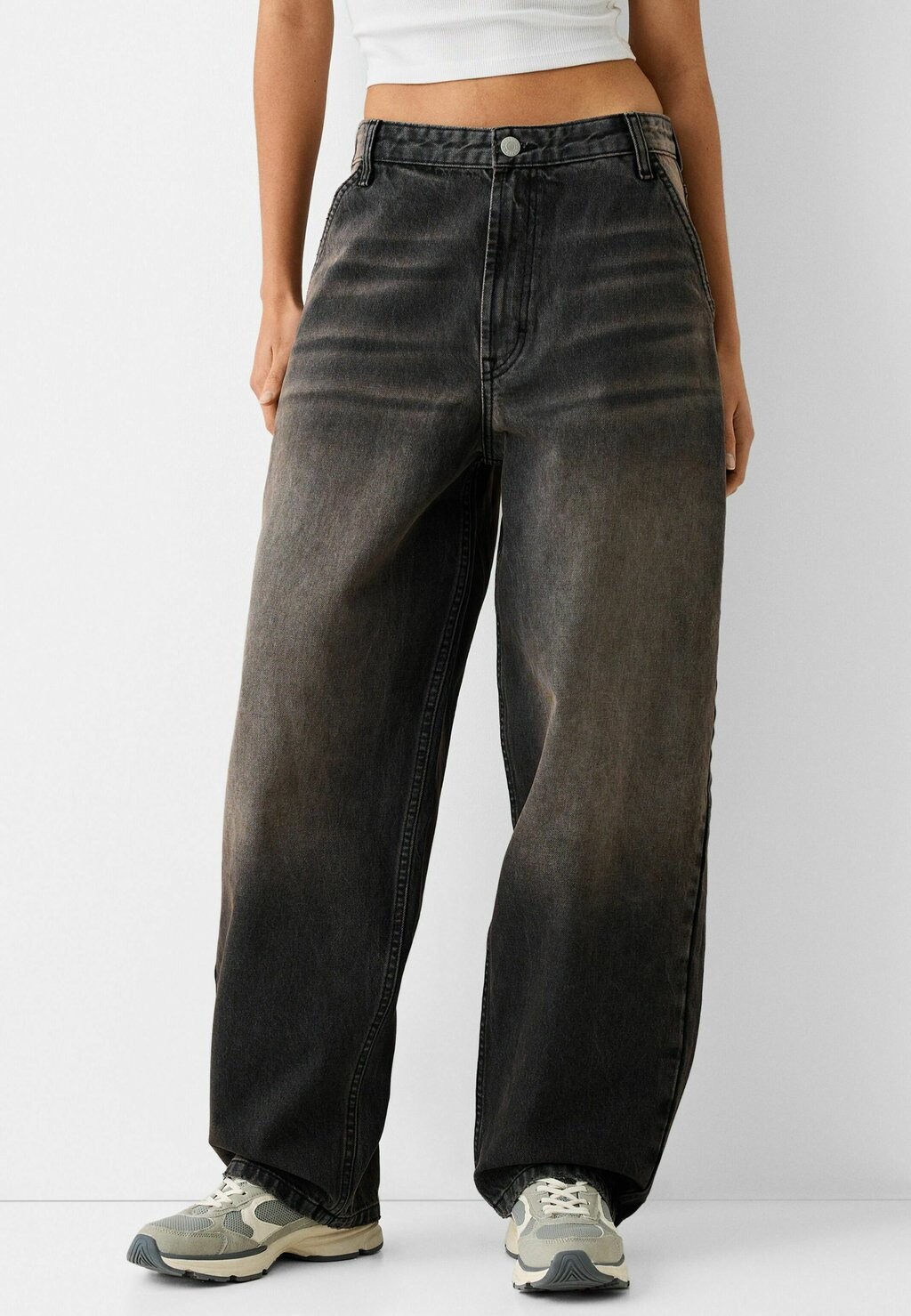 

Джинсы Baggy Faded Effect Skater Bershka, цвет dark grey