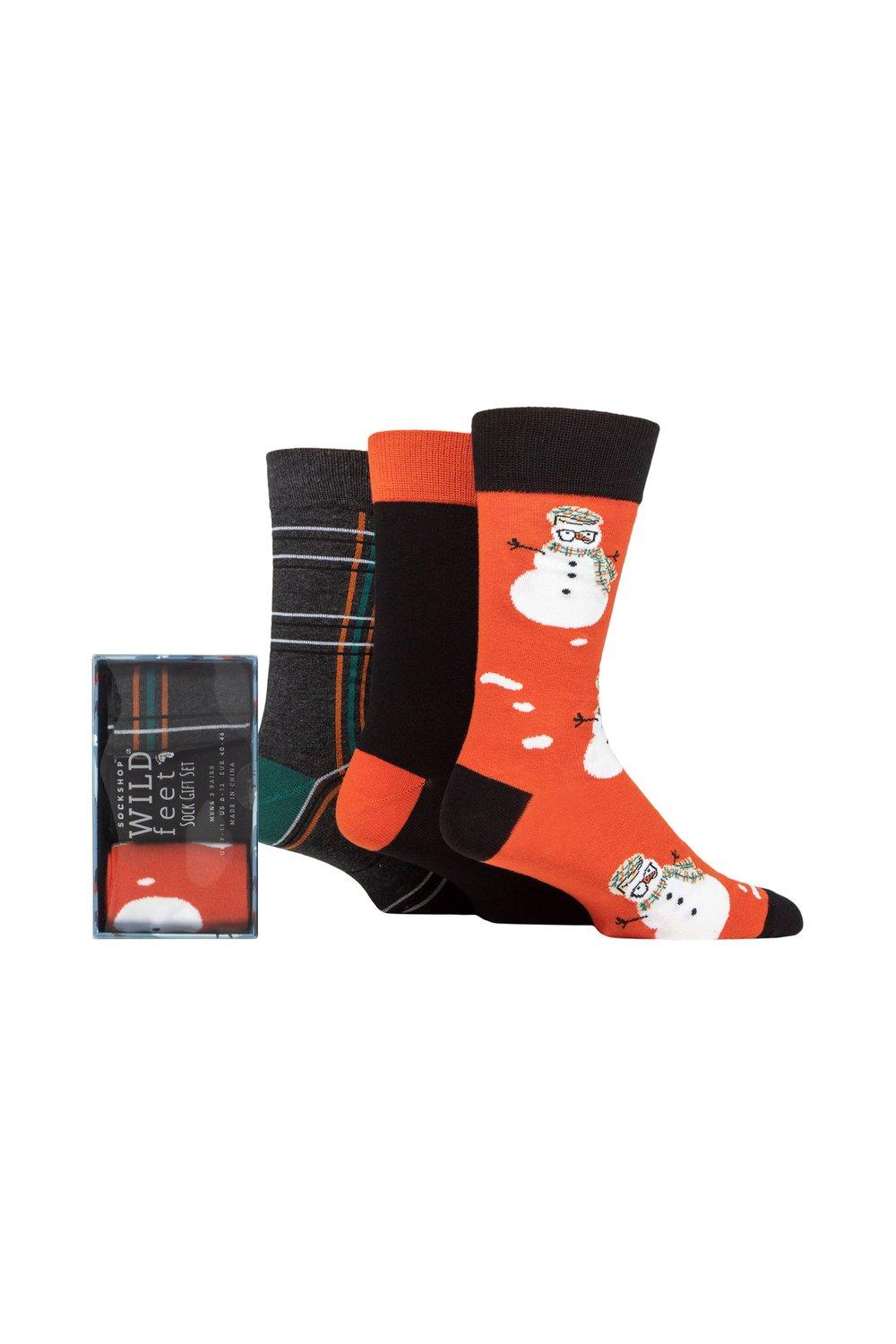 цена 3 пары рождественских подарочных носков Winter Wonderland в упаковке SOCKSHOP Wild Feet, белый
