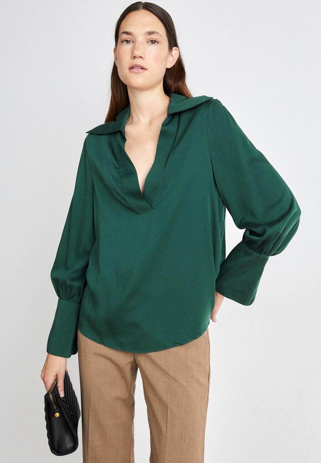 

Блузка OVER HIGH CUFF GANT, зеленый тартан