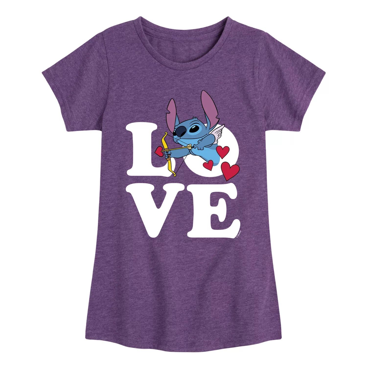 

Футболка с рисунком Love Cupid для девочек 7–16 лет Disney's Lilo & Stitch Licensed Character